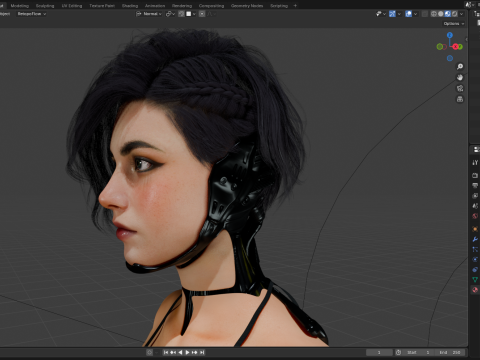 Cyberpunk female PBR 8k highdetails Modelo 3D