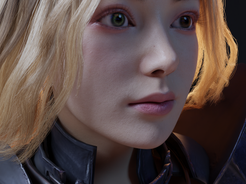 Female warrior pbr 8k 3D Modell