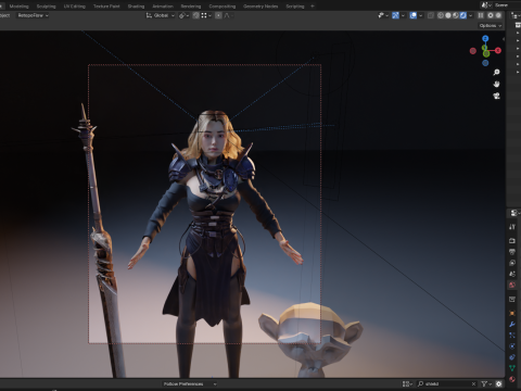 Mujer guerrera pbr 8k Modelo 3D