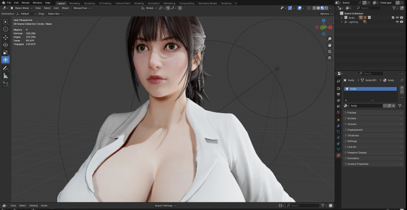 可爱的女孩 3D 模型 .c4d .max .obj .3ds .fbx .stl .blend