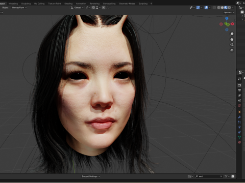 Głowa żeńska PBR 8k Model 3D