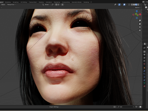 Weiblicher Kopf PBR 8k 3D Modell