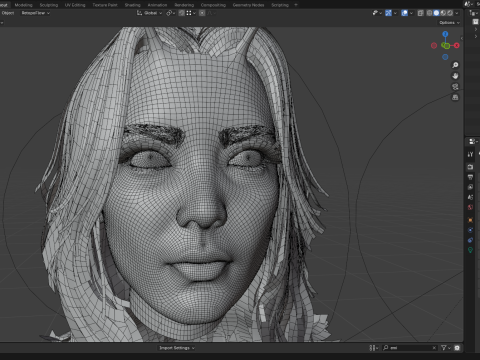 Weiblicher Kopf PBR 8k 3D Modell