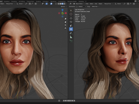 Sydney Sweeney Head PBR 8k highdetails 3D Модель