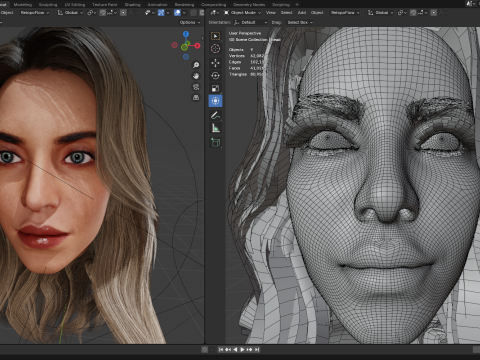 Sydney Sweeney Head PBR 8k highdetails 3D Модель