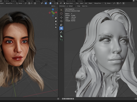 Sydney Sweeney Head PBR 8k highdetails 3D Модель