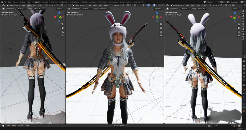 兔女郎 PBR 8k 免费版 3D 模型 .c4d .max .obj .3ds .fbx .stl .blend 