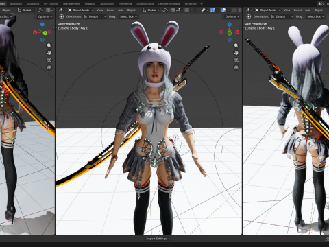 兔女郎 PBR 8k 免费版 3D 模型