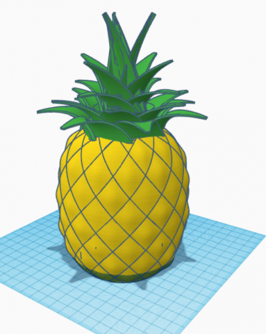 Pineaple 3D 打印模型 .c4d .max .obj .3ds .fbx .stl .blend 