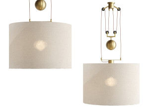 The Double Rise And Fall Ceiling Light With Card Shade By Soane Modelo 3D