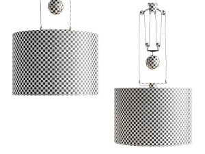 The Double Rise And Fall Ceiling Light With Card Shade By Soane 3D Model