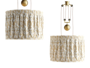 Double Rise And Fall Ceiling Light With Gathered Shade By Soane Modèle 3D