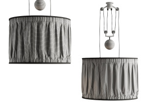 Double Rise And Fall Ceiling Light With Gathered Shade By Soane Modèle 3D
