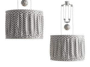 Double Rise And Fall Ceiling Light With Gathered Shade By Soane Modèle 3D