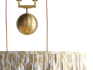 Double Rise And Fall Ceiling Light With Gathered Shade By Soane Modèle 3D