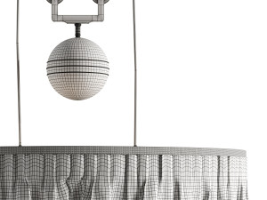 Double Rise And Fall Ceiling Light With Gathered Shade By Soane Modèle 3D