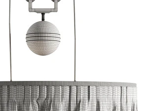 Double Rise And Fall Ceiling Light With Gathered Shade By Soane 3D Model