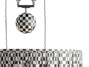 Double Rise And Fall Ceiling Light With Gathered Shade By Soane Modèle 3D