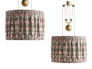 Double Rise And Fall Ceiling Light With Gathered Shade By Soane Modèle 3D