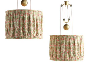 Double Rise And Fall Ceiling Light With Gathered Shade By Soane 3D Model