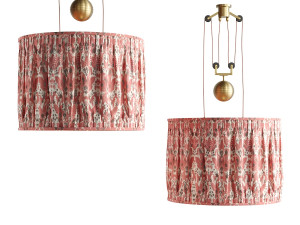 Double Rise And Fall Ceiling Light With Gathered Shade By Soane Modèle 3D