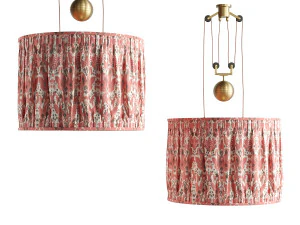 Double Rise And Fall Ceiling Light With Gathered Shade By Soane 3D Model