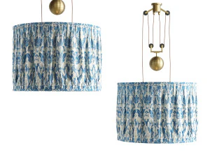 Double Rise And Fall Ceiling Light With Gathered Shade By Soane 3D Model