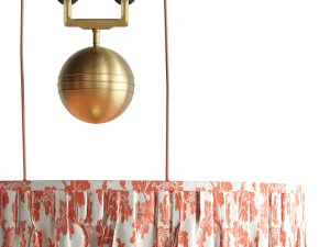 Double Rise And Fall Ceiling Light With Gathered Shade By Soane 3D Model