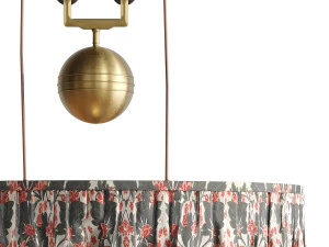 Double Rise And Fall Ceiling Light With Gathered Shade By Soane 3D Model