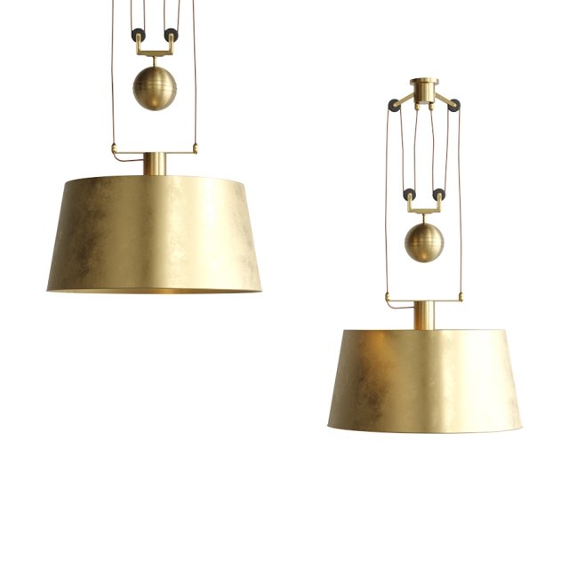 The Double Rise And Fall Ceiling Light Metal Drum Shade By Soane 3D Model .c4d .max .obj .3ds .fbx .stl .blend 