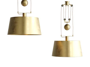 The Double Rise And Fall Ceiling Light Metal Drum Shade By Soane 3D Model