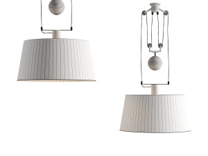 The Double Rise And Fall Ceiling Light Metal Drum Shade By Soane 3D Model