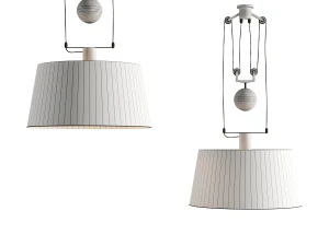 The Double Rise And Fall Ceiling Light Metal Drum Shade By Soane 3D Model