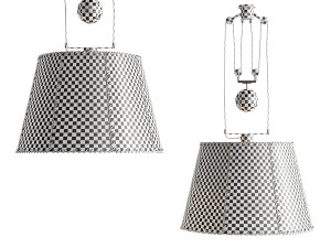 Double Rise And Fall Ceiling LightVellum Drum Shade By Soane 3D 모델