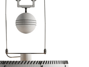 Double Rise And Fall Ceiling LightVellum Drum Shade By Soane 3D 모델