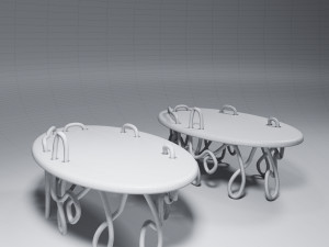 Oval Meander Coffee Table By Mattia Bonetti 3D Model