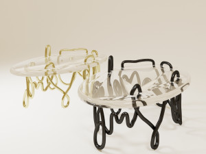 Oval Meander Coffee Table By Mattia Bonetti 3D Model