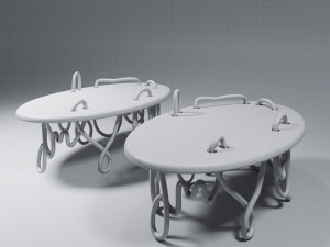Oval Meander Coffee Table By Mattia Bonetti 3D Model