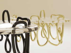 Oval Meander Coffee Table By Mattia Bonetti 3D Model