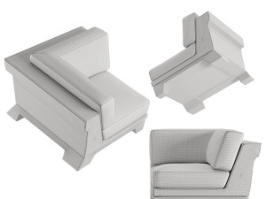Patt Sofa Corner by Charles Tassin - Pierre Frey 3D Model
