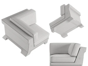 Patt Sofa Corner by Charles Tassin - Pierre Frey 3D Model