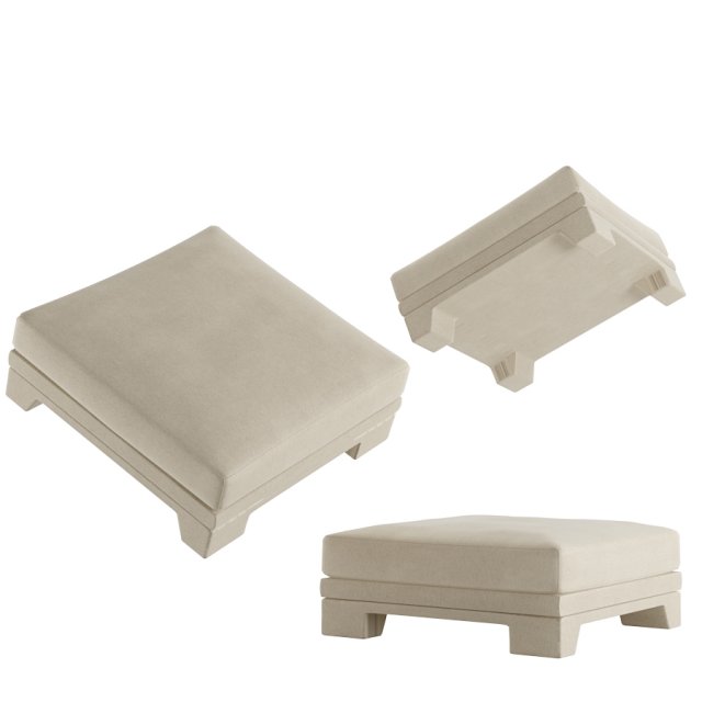 Patt Sofa Ottomano by Charles Tassin - Pierre Frey 3D मॉडल .c4d .max .obj .3ds .fbx .stl .blend 