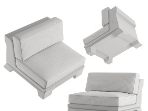 Patt Sofa Single by Charles Tassin - Pierre Frey 3D 模型