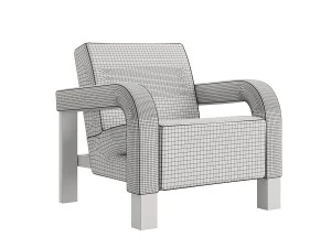 Pavillon Armchair by Georges Djo Bourgeois - Pierre Frey 3D Model