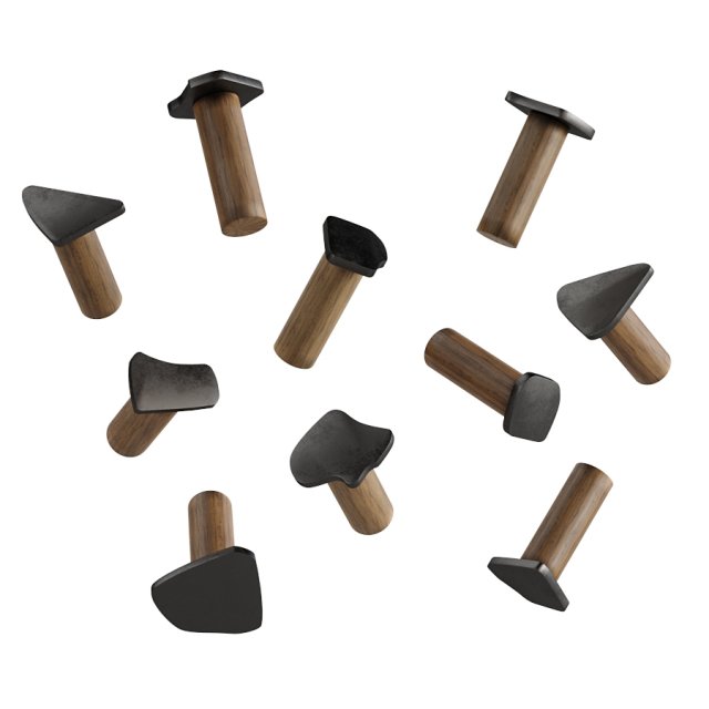 Industrial Wall Hooks by Blanked Studios 3D मॉडल .c4d .max .obj .3ds .fbx .stl .blend 
