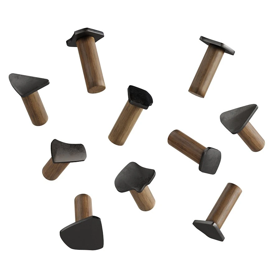 Industrial Wall Hooks by Blanked Studios 3D Model .c4d .max .obj .3ds .fbx .stl .blend 