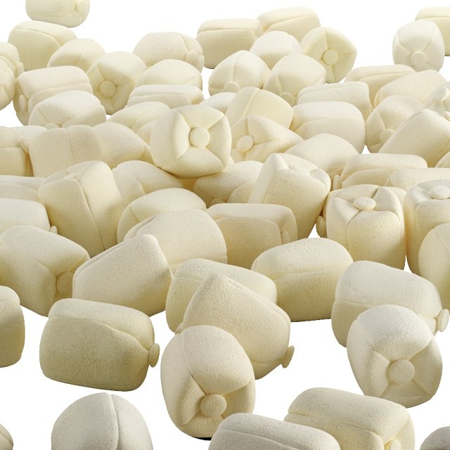 Arctic Ivory Throw Pillow By Crate Barrel Modèle 3D .c4d .max .obj .3ds .fbx .stl .blend 