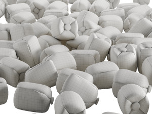 Arctic Ivory Throw Pillow By Crate Barrel Modèle 3D