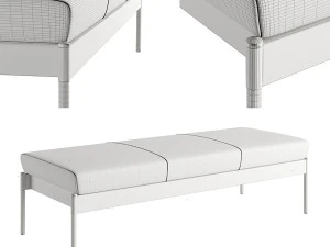 The Crillon Bench Small by Soane Britain 3D Model
