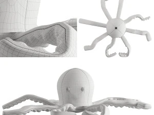 Teddy Octopus - Animated Asset 3D Model